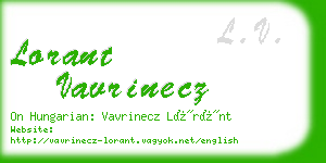 lorant vavrinecz business card
